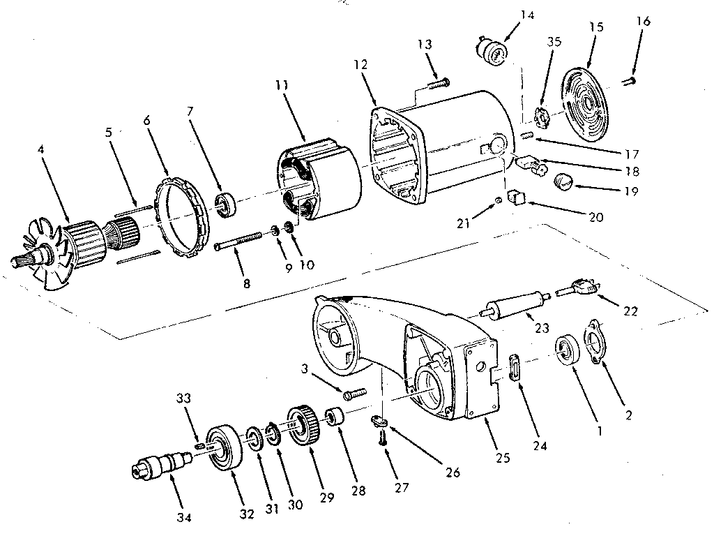 Motor and arm