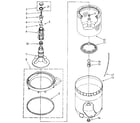 Kenmore 11082870120 agitator, basket and tub diagram