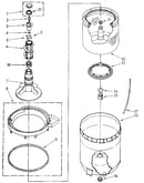 Agitator, basket and tub