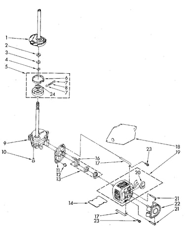 Brake, clutch, gearcase, motor & pump
