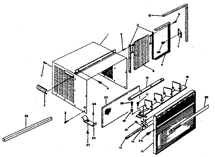 Cabinet and front parts