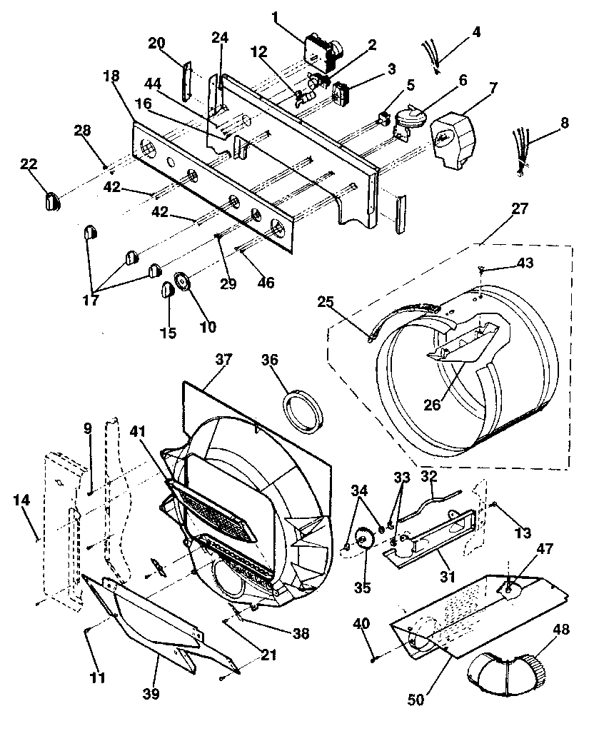 Console controls, drum