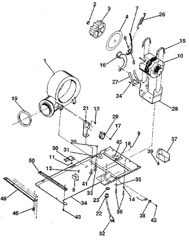 Dryer motor, blower, belt