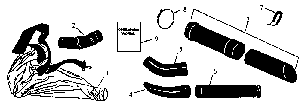 Vacuum tube/blower tube ass'y.