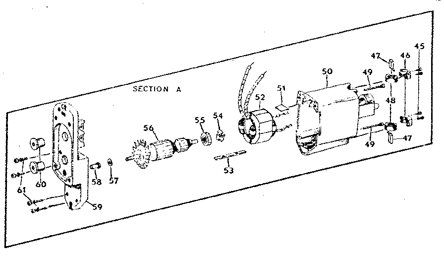 Armature complete and motor housing