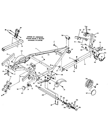 Tongue roller and bracket assembly