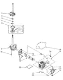 Brake, clutch, gearcase, motor and pump