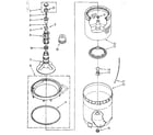 Kenmore 11082980710 agitator, basket and tub diagram
