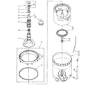Kenmore 11082983110 agitator, basket and tub diagram