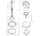 Kenmore 11082993510 agitator, basket and tub diagram