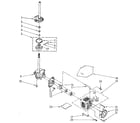 Kenmore 11082993510 brake, clutch, gearcase, motor and pump diagram