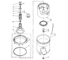 Kenmore 11082873320 agitator, basket and tub diagram