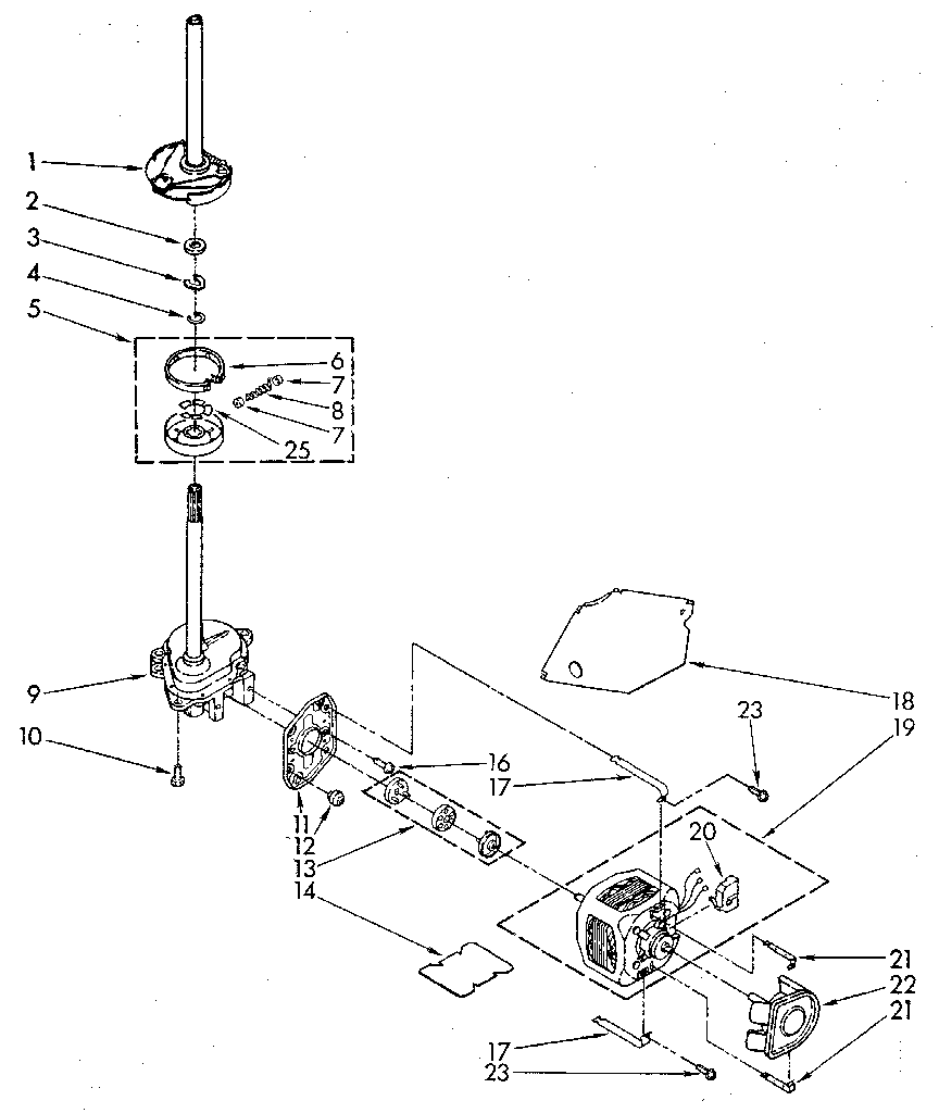 BRAKE, CLUTCH, GEARCASE, MOTOR AND PUMP