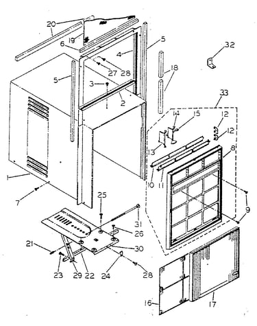 Cabinet and front panel