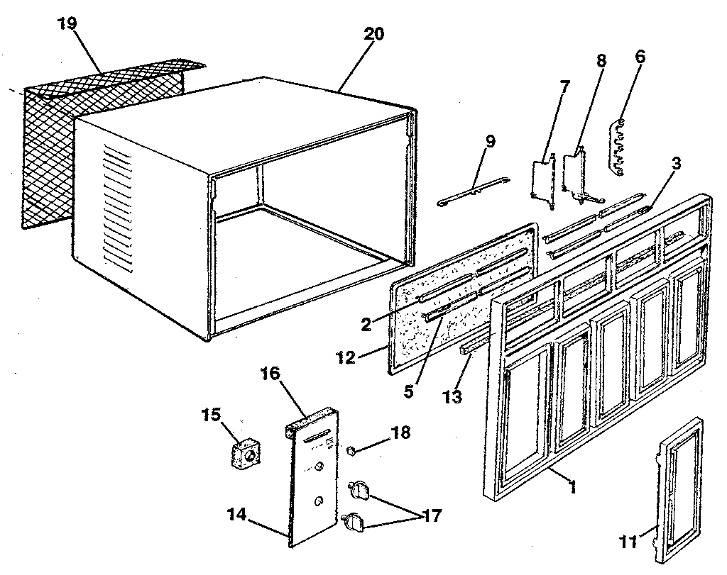 Cabinet and front panel