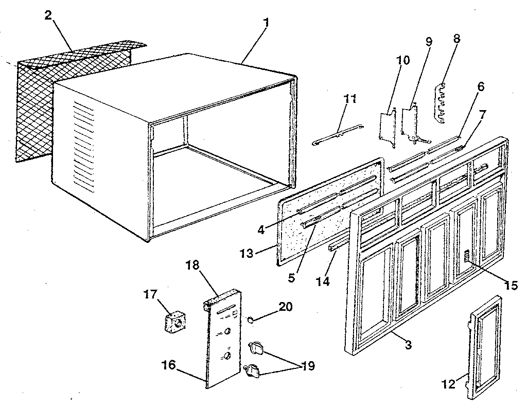 Cabinet and front panel