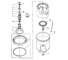 Kenmore 11082979700 agitator, basket and tub diagram