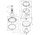 Kenmore 11081910100 agitator, basket and tub diagram