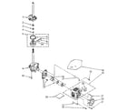 Kenmore 11081910100 brake, clutch, gearcase, motor and pump diagram