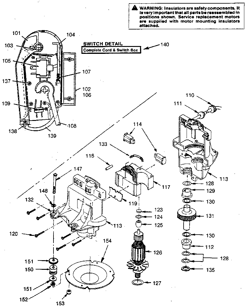 Motor & switch assembly