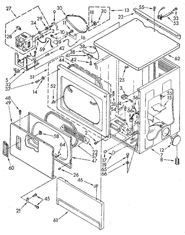 Upper cabinet and front panel