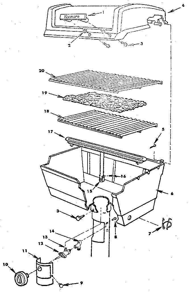 Grill and burner section