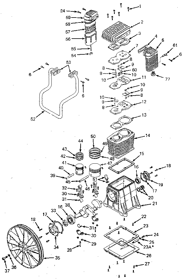 Air compressor pump diagram