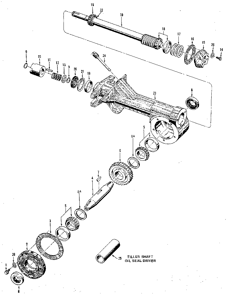 (fig. 6) tiller attachment transmission assemblies