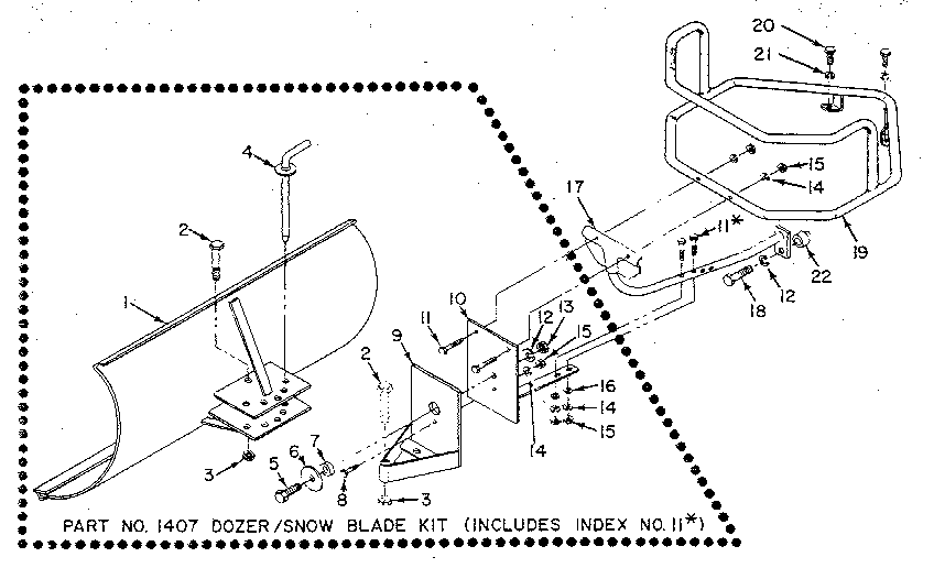 (fig. 10) dozer/snow blade attachment