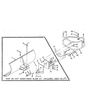 (fig. 10) dozer/snow blade attachment