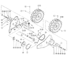 Troybilt V000100 wheel drive mechanism/wheels diagram