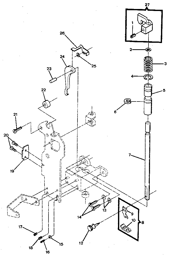 Needle bar, presser bar & take-up
