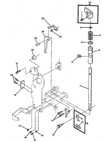Needle bar, presser bar & take-up