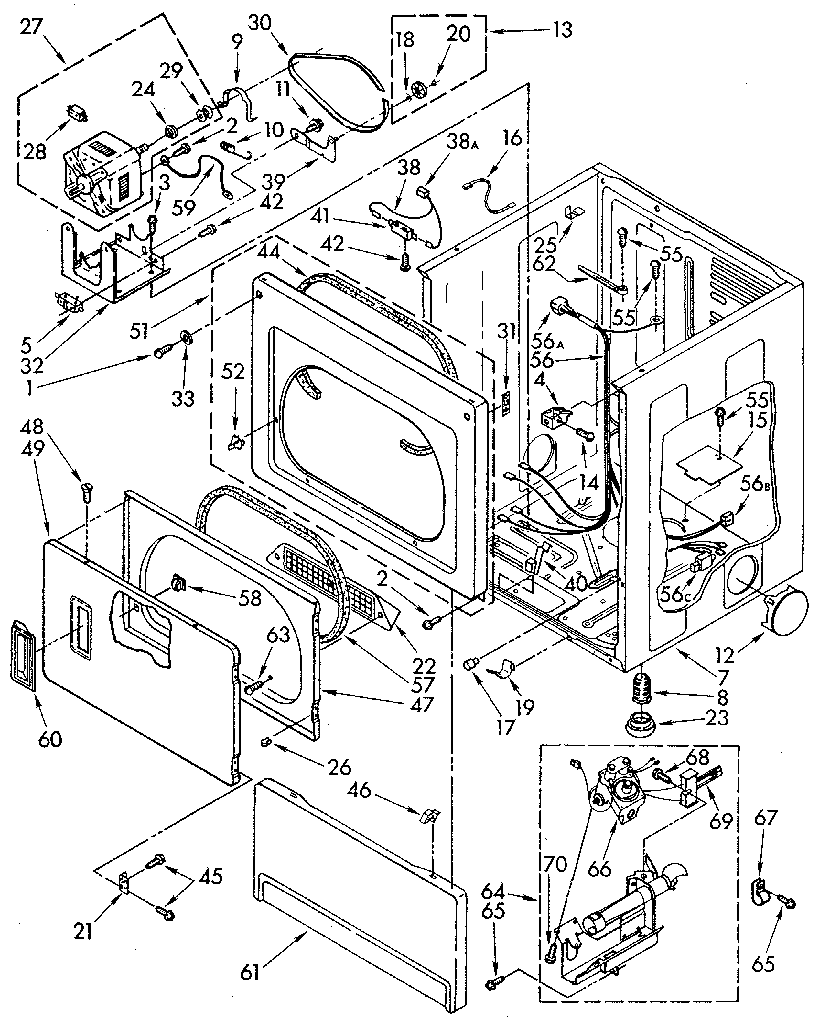 Lower cabinet and front panel