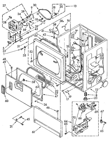 Lower cabinet and front panel