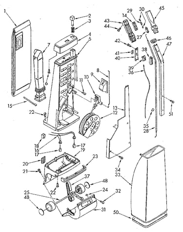 Handle and bag housing