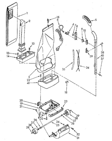 Handle and bag housing