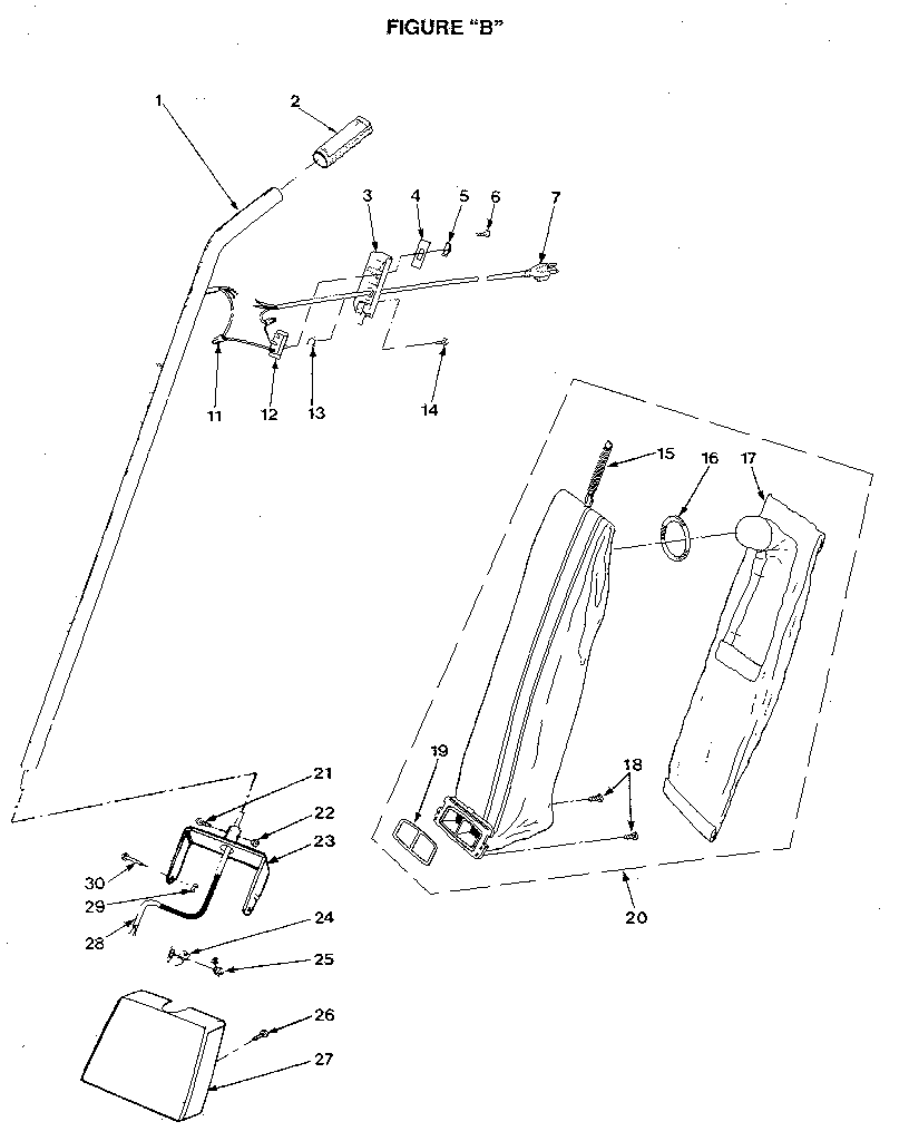 Handle and bag housing