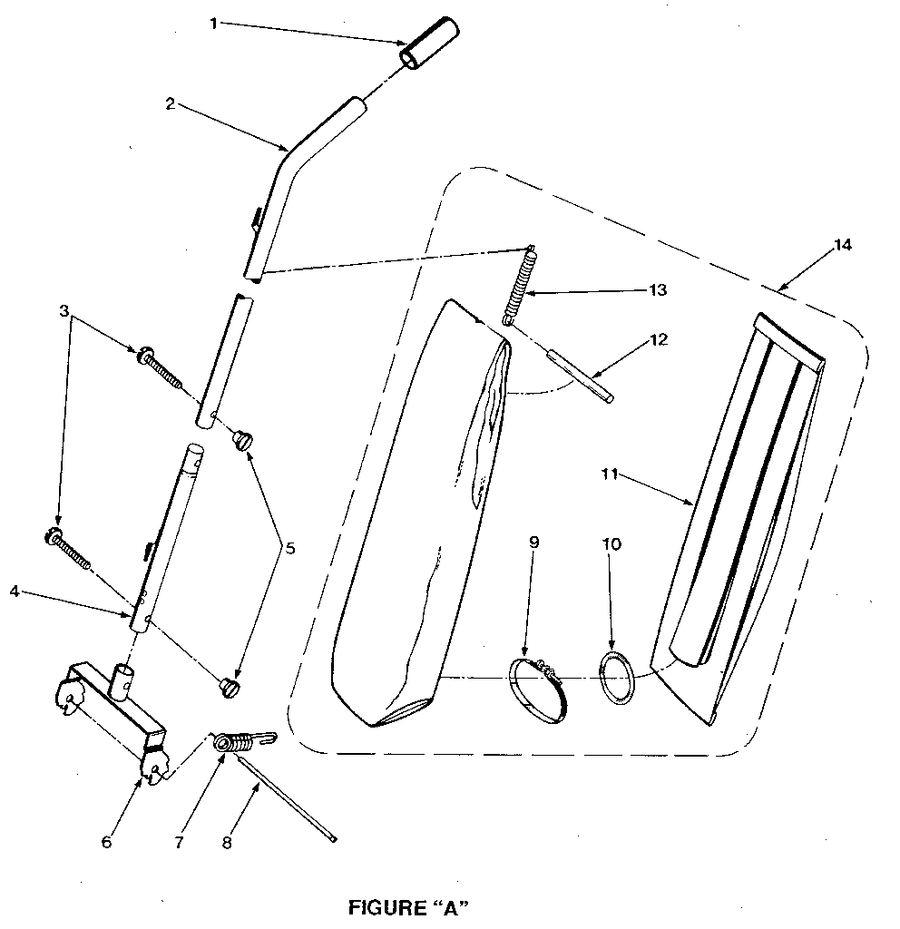 Handle and bag housing