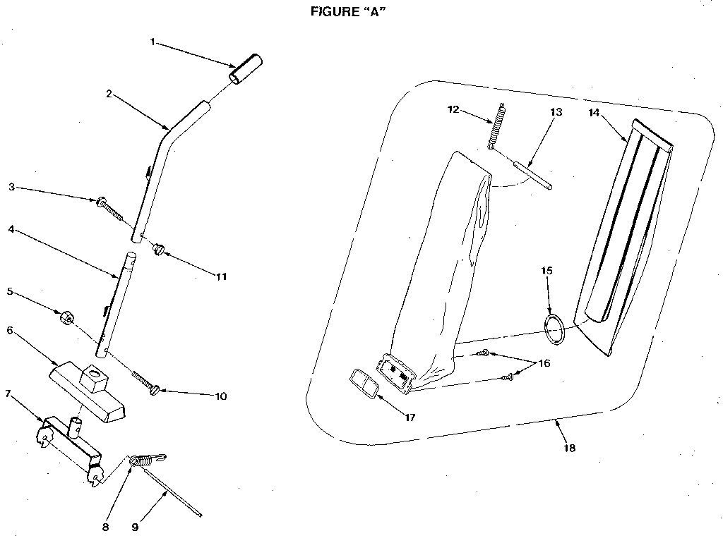 Handle and bag housing