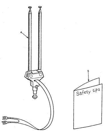 Safety tips and vhf rod antenna assembly