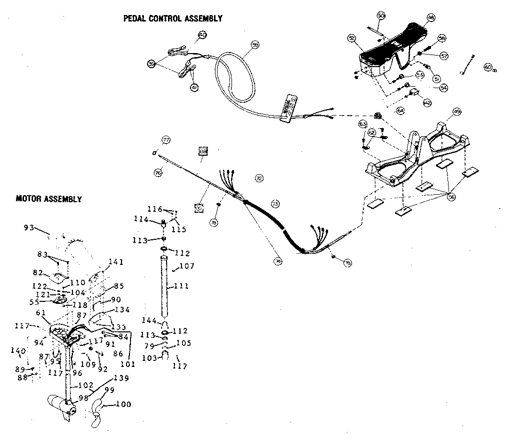 PEDAL CONTROL AND MOTOR ASSEMBLY