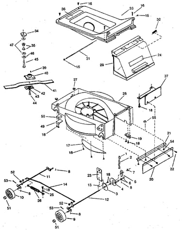 Blade, deck, & wheel assembly