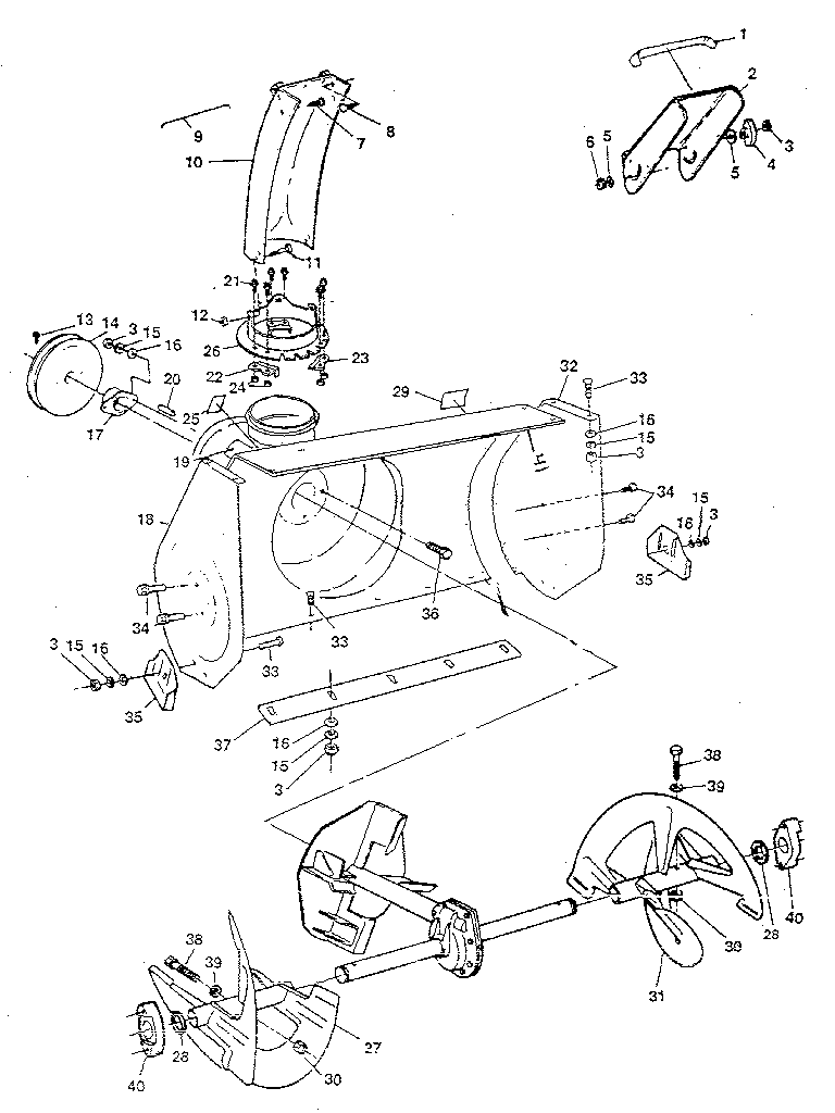 Auger housing assembly