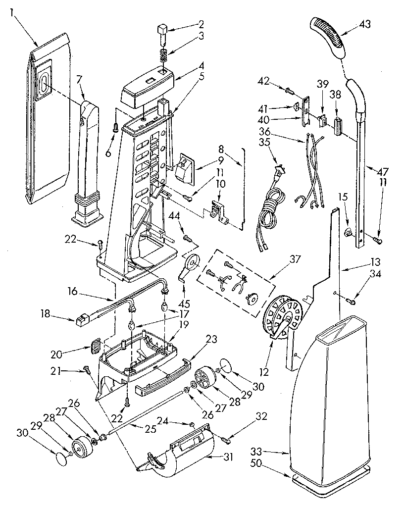 HANDLE AND BAG HOUSING