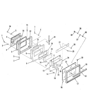 Oven door section