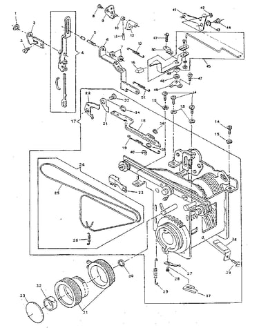 Pattern, stitch length control & cam controlled feed