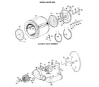 GE DDE6608LAL drum/heater/blower and drive diagram