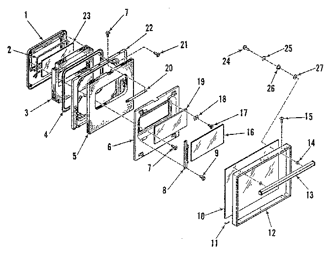 Upper oven door