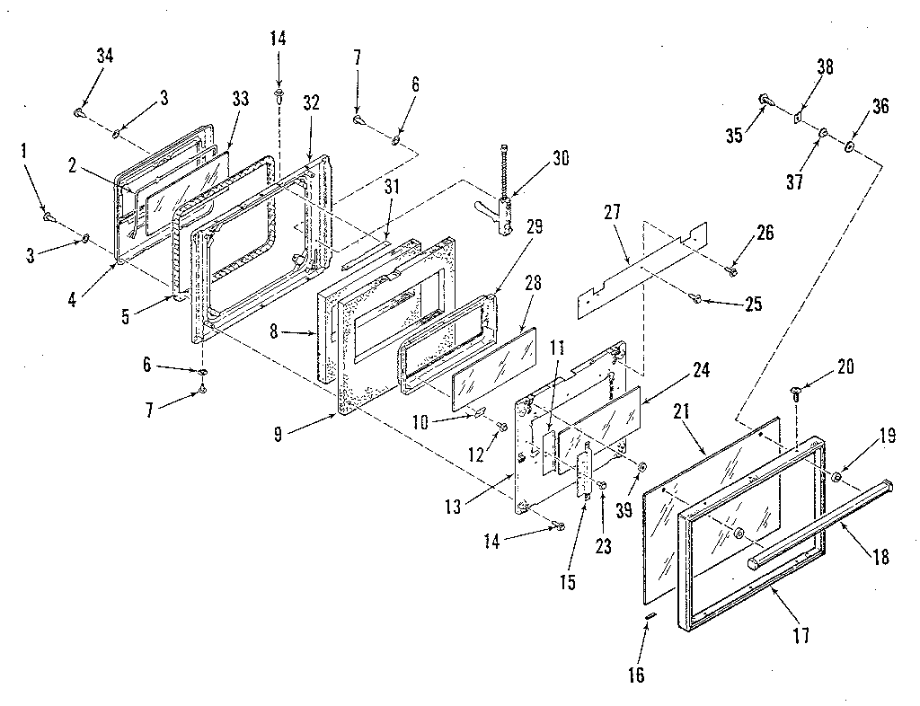 Oven door section